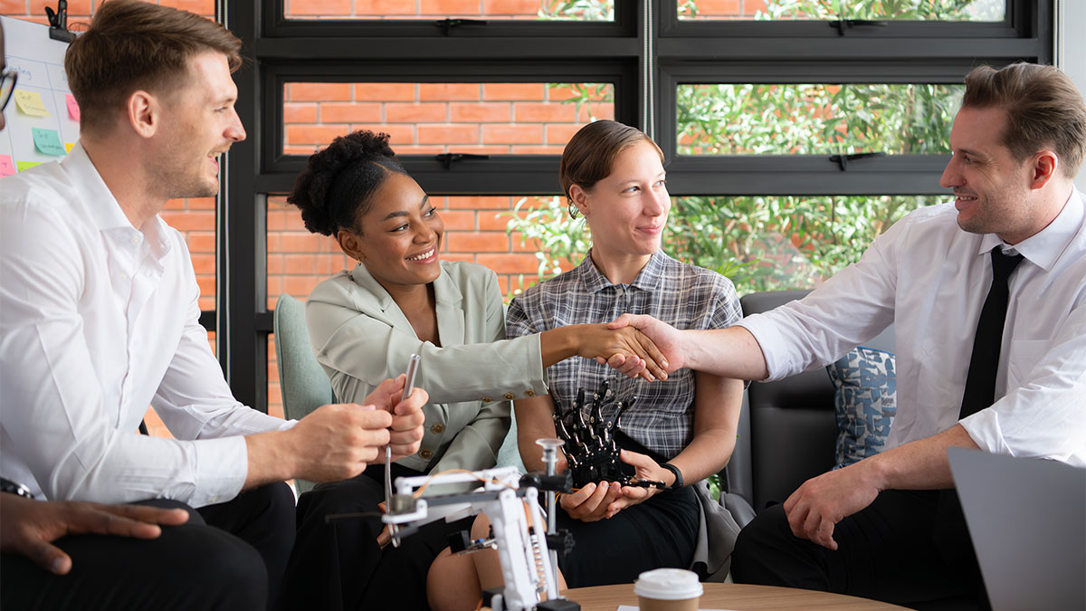 Group of diverse business people working together in the office, Brainstorming about