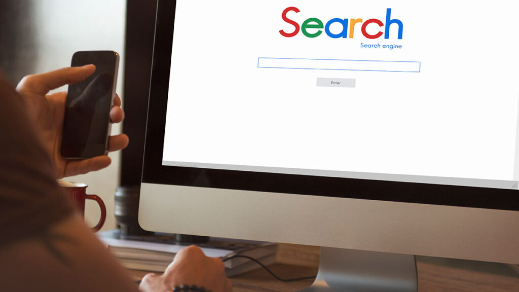 person searching online