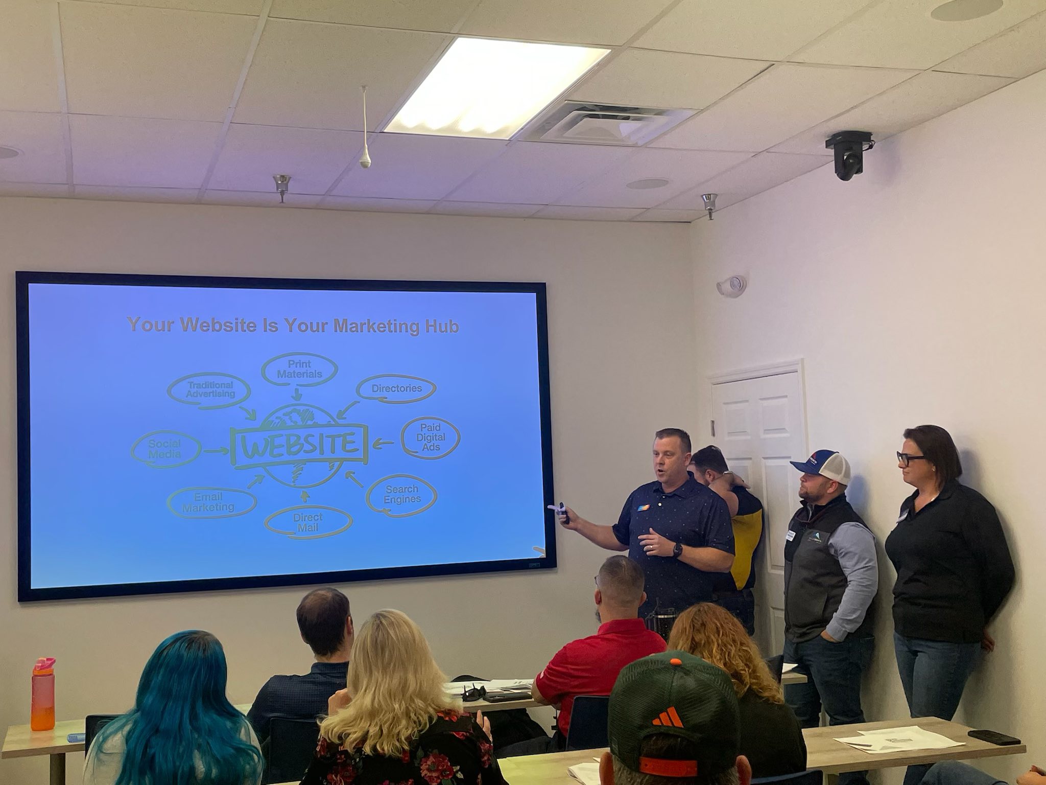 Michael Shihinski presenting at Belleview Business Leaders marketing event