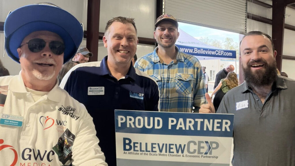 Michael Shihinski networking with other business owners at a Belleview CEP event