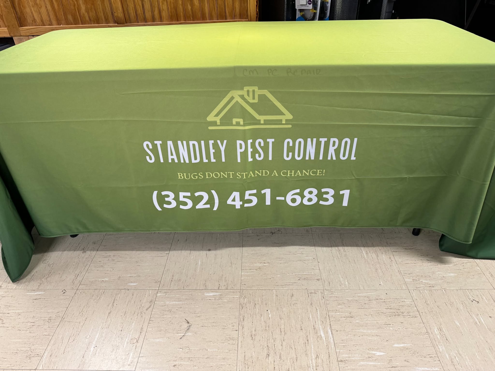 custom branded table cloth for ocala pest control business
