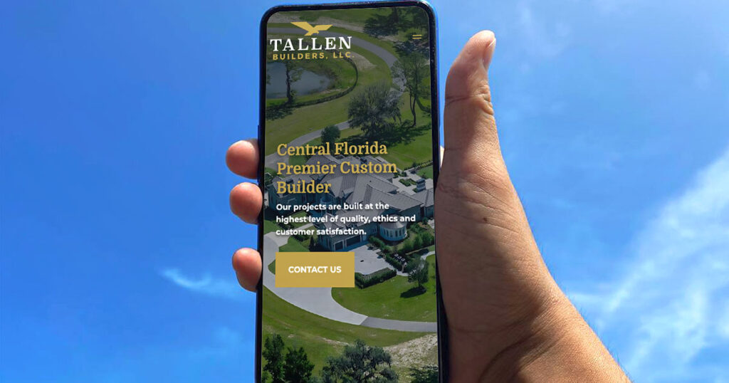 mobile website with clear call to action for Ocala business