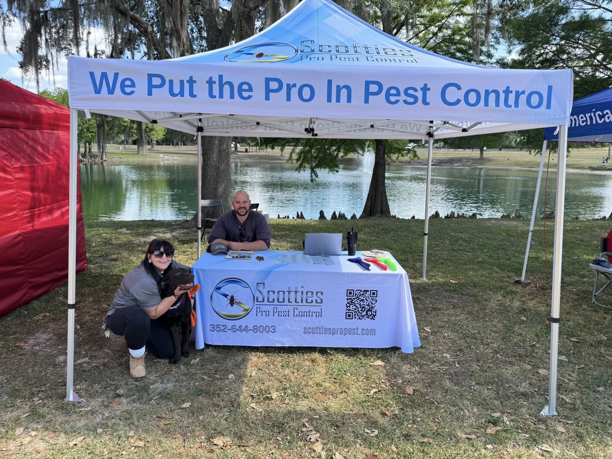 custom branded canopy tent for pest control company